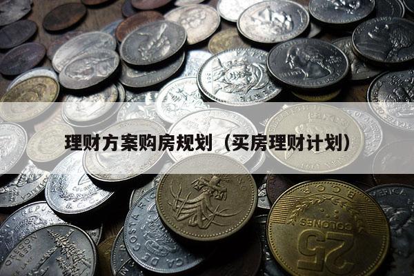 理财方案购房规划（买房理财计划）