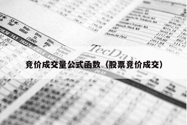 竞价成交量公式函数（股票竞价成交）