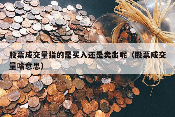 股票成交量指的是买入还是卖出呢（股票成交量啥意思）