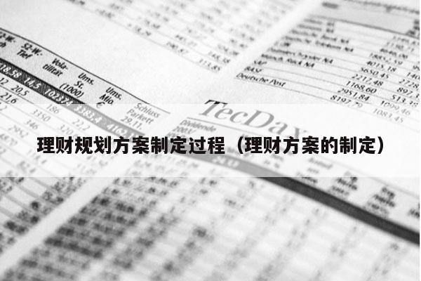 理财规划方案制定过程（理财方案的制定）