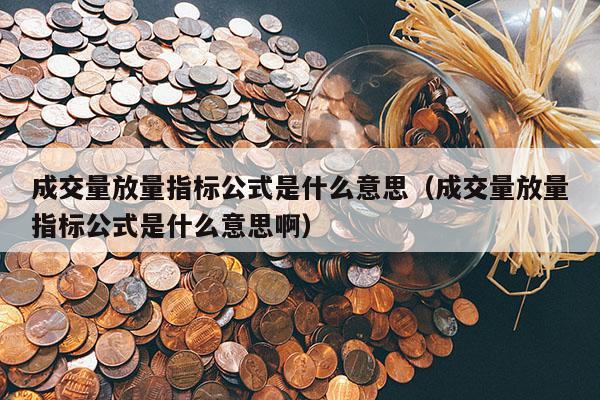 成交量放量指标公式是什么意思（成交量放量指标公式是什么意思啊）