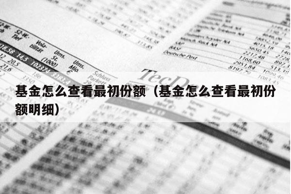 基金怎么查看最初份额（基金怎么查看最初份额明细）