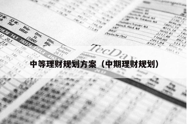 中等理财规划方案（中期理财规划）