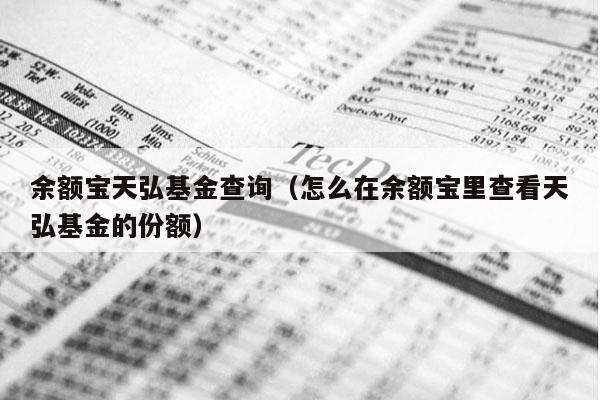 余额宝天弘基金查询（怎么在余额宝里查看天弘基金的份额）