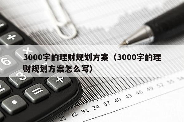 3000字的理财规划方案（3000字的理财规划方案怎么写）