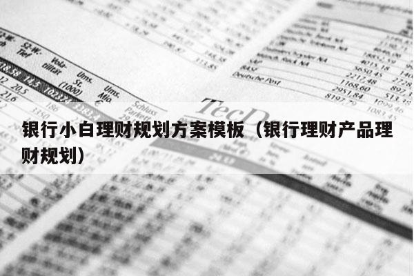 银行小白理财规划方案模板（银行理财产品理财规划）