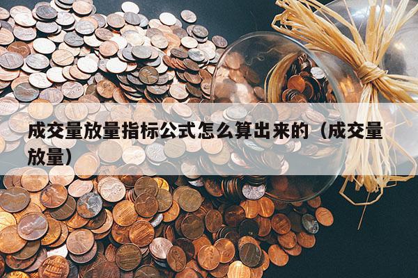 成交量放量指标公式怎么算出来的（成交量 放量）