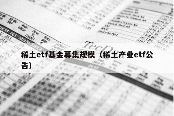 稀土etf基金募集规模（稀土产业etf公告）