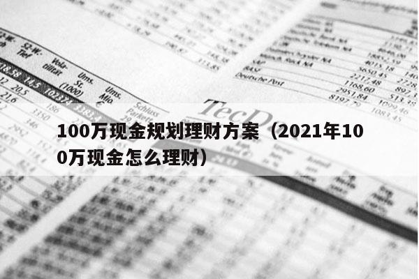 100万现金规划理财方案（2021年100万现金怎么理财）