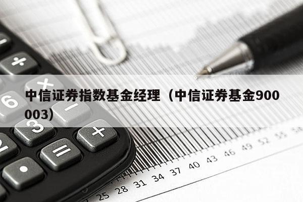 中信证券指数基金经理（中信证券基金900003）