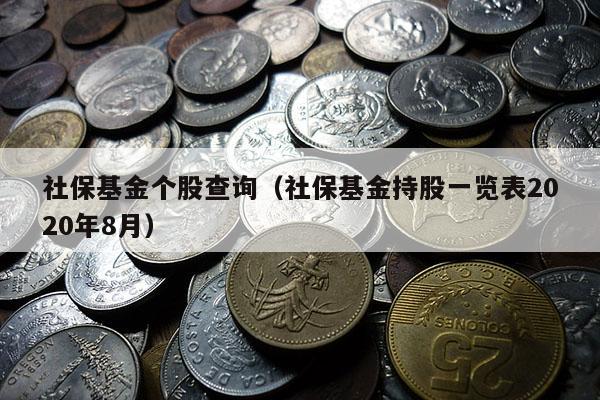 社保基金个股查询（社保基金持股一览表2020年8月）