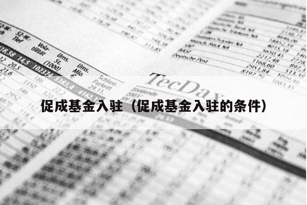 促成基金入驻（促成基金入驻的条件）