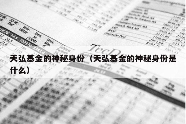 天弘基金的神秘身份（天弘基金的神秘身份是什么）