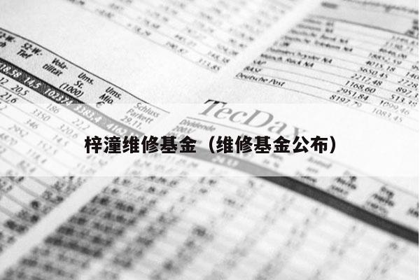 梓潼维修基金（维修基金公布）