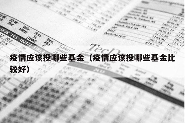 疫情应该投哪些基金（疫情应该投哪些基金比较好）