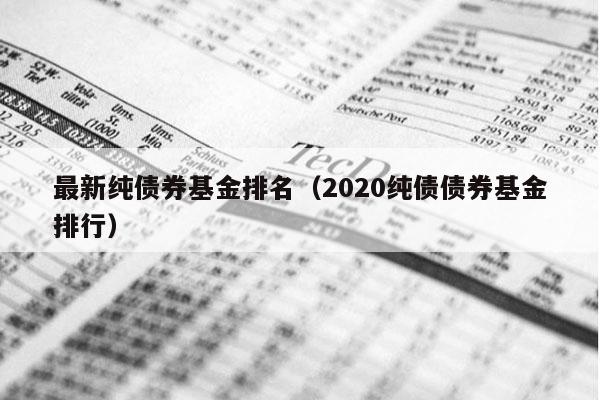 最新纯债券基金排名（2020纯债债券基金排行）