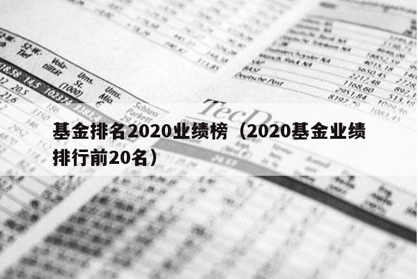 基金排名2020业绩榜（2020基金业绩排行前20名）