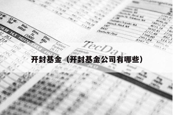 开封基金（开封基金公司有哪些）