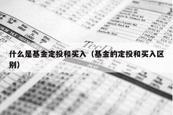 什么是基金定投和买入（基金的定投和买入区别）