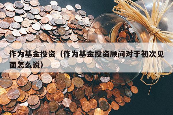作为基金投资（作为基金投资顾问对于初次见面怎么说）