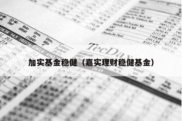 加实基金稳健（嘉实理财稳健基金）