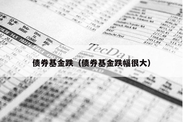 债券基金跌（债券基金跌幅很大）