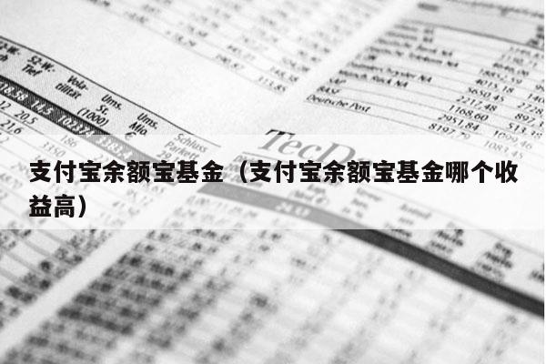 支付宝余额宝基金（支付宝余额宝基金哪个收益高）