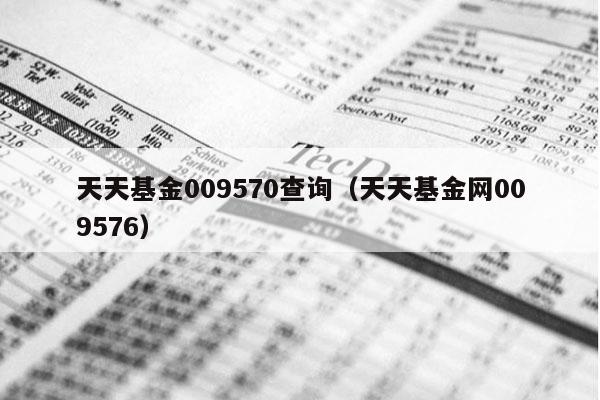 天天基金009570查询（天天基金网009576）