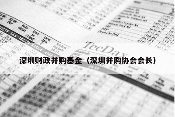 深圳财政并购基金（深圳并购协会会长）
