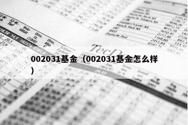 002031基金（002031基金怎么样）