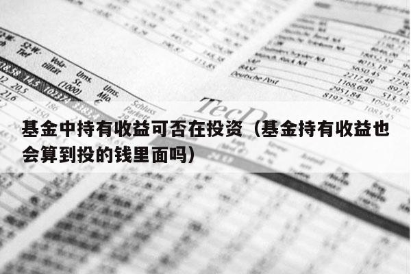 基金中持有收益可否在投资（基金持有收益也会算到投的钱里面吗）