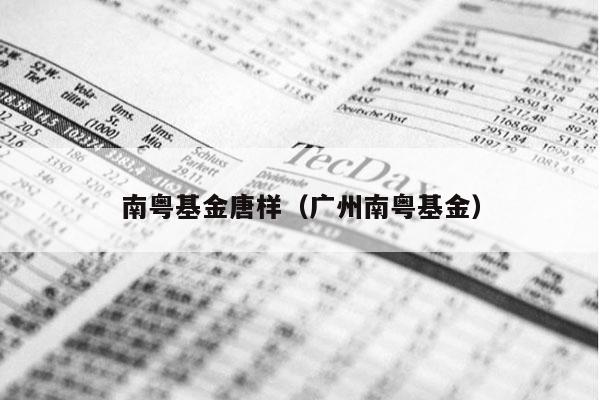 南粤基金唐样（广州南粤基金）