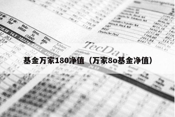 基金万家180净值（万家8o基金净值）