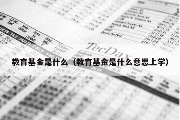 教育基金是什么（教育基金是什么意思上学）