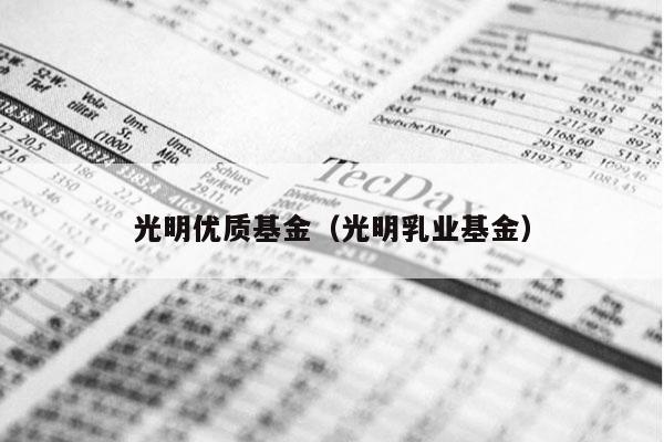 光明优质基金（光明乳业基金）
