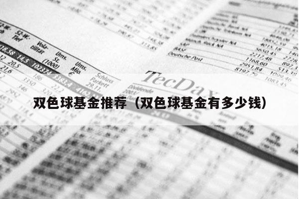 双色球基金推荐（双色球基金有多少钱）