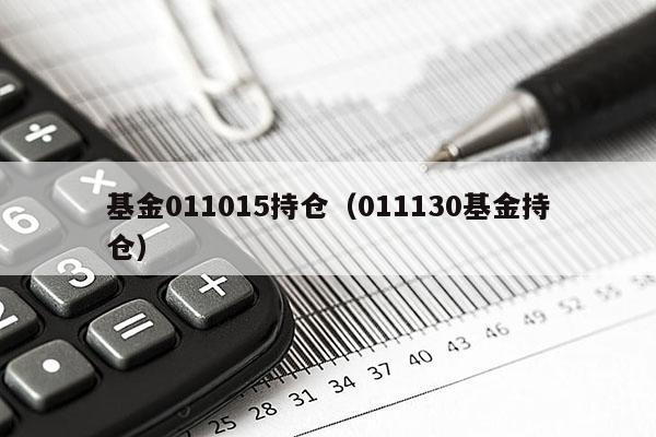 基金011015持仓（011130基金持仓）