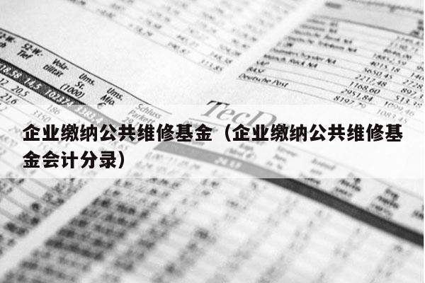 企业缴纳公共维修基金（企业缴纳公共维修基金会计分录）