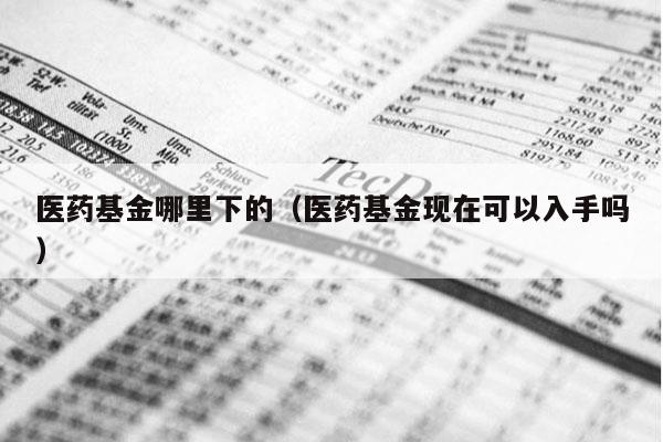 医药基金哪里下的（医药基金现在可以入手吗）