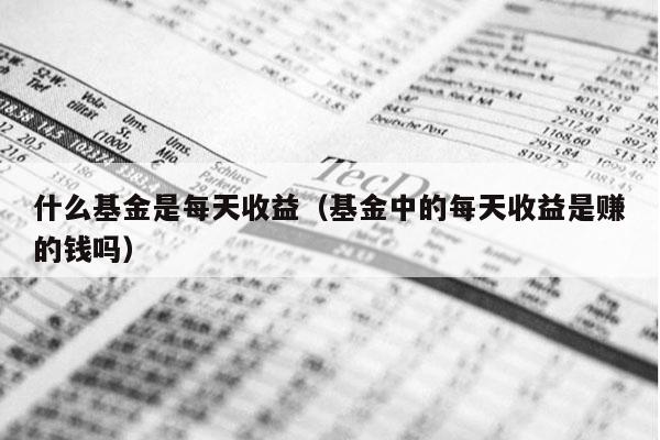 什么基金是每天收益（基金中的每天收益是赚的钱吗）