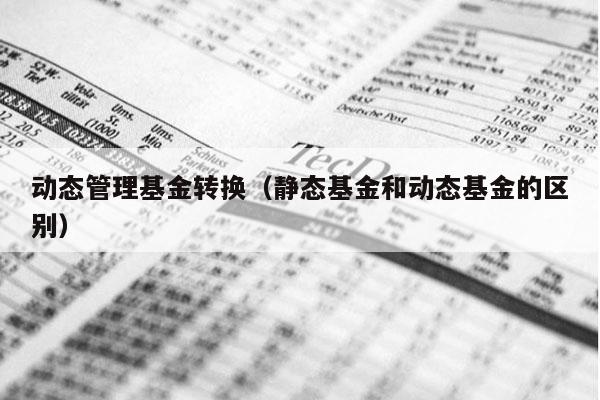 动态管理基金转换（静态基金和动态基金的区别）