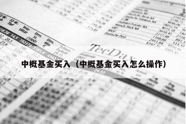 中概基金买入（中概基金买入怎么操作）