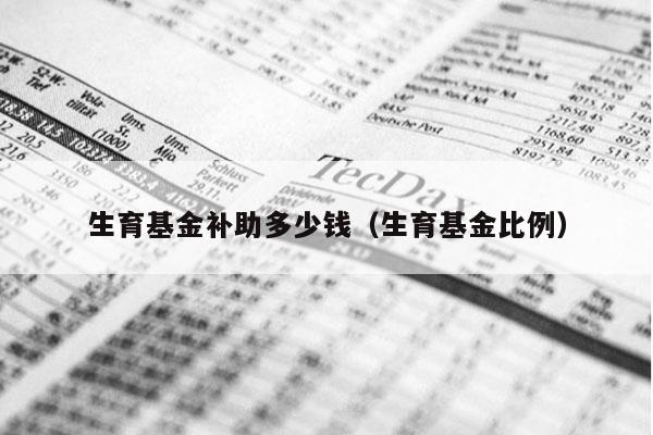 生育基金补助多少钱（生育基金比例）