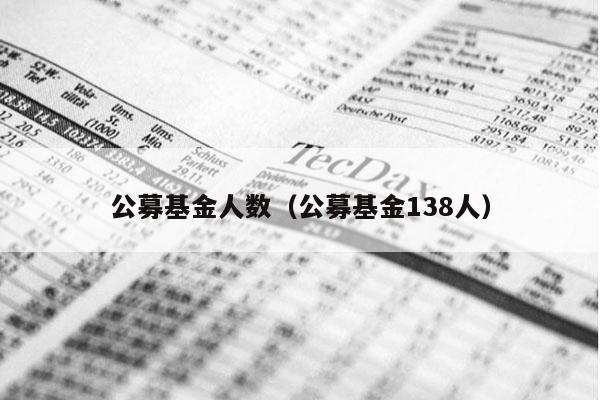 公募基金人数（公募基金138人）