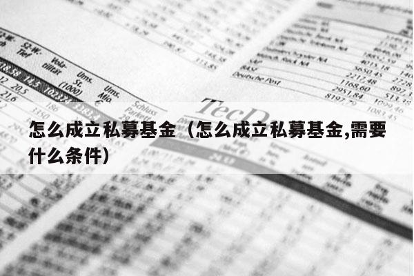 怎么成立私募基金（怎么成立私募基金,需要什么条件）
