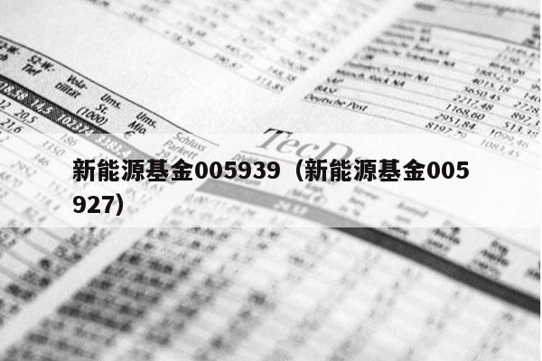 新能源基金005939（新能源基金005927）