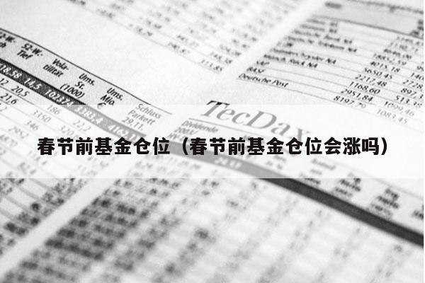 春节前基金仓位（春节前基金仓位会涨吗）