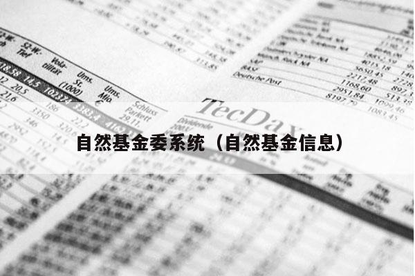 自然基金委系统（自然基金信息）