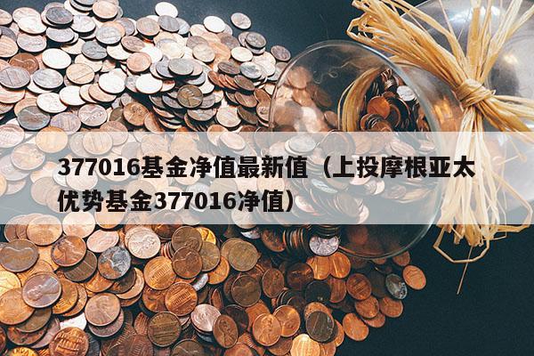 377016基金净值最新值（上投摩根亚太优势基金377016净值）