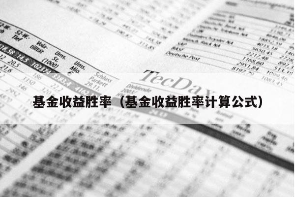 基金收益胜率（基金收益胜率计算公式）